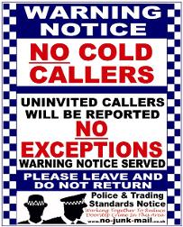 Buy - No Cold Calling Signs / No Cold Callers Signs (Vinyl Self Adhesive  Window/Door Stickers)