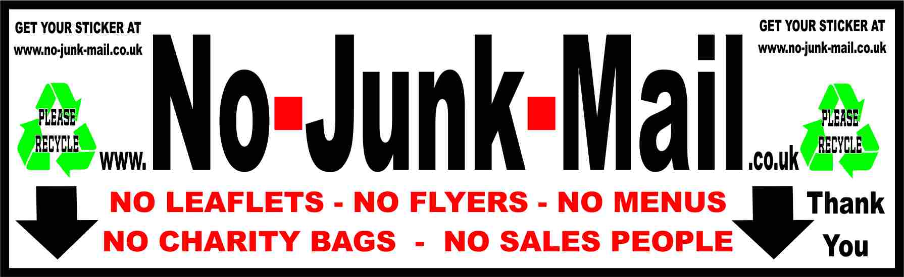 Our Official No Junk Mail Sign, No Junk Mail Sticker, junk mail sign, junk mail sticker